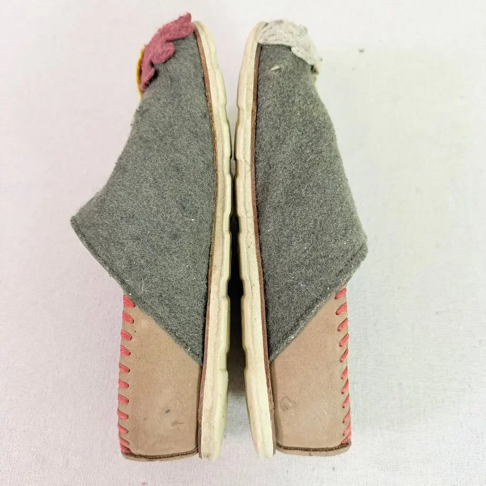 Chaco Harper Ivy Wool Slipper Womens 7 Handmade Felt Leaves Woodland Elf Slip On